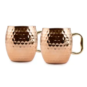 20 Oz Hammered Copper Moscow Mule Mugs, Set of 2