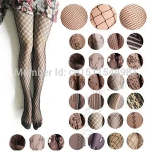 2017 Sexy Women Female Black Fishnet Net Pattern Tights Long Stockings Trouser Jacquard Sheer Hosiery Pantyhose Tights CYK027