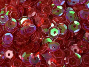 3/4/6mm Translucent Red Cup Iridescent Sheen Round Sequins/Loose Paillettes,Wholesale Sequins,Shimmering Sequin Apparel