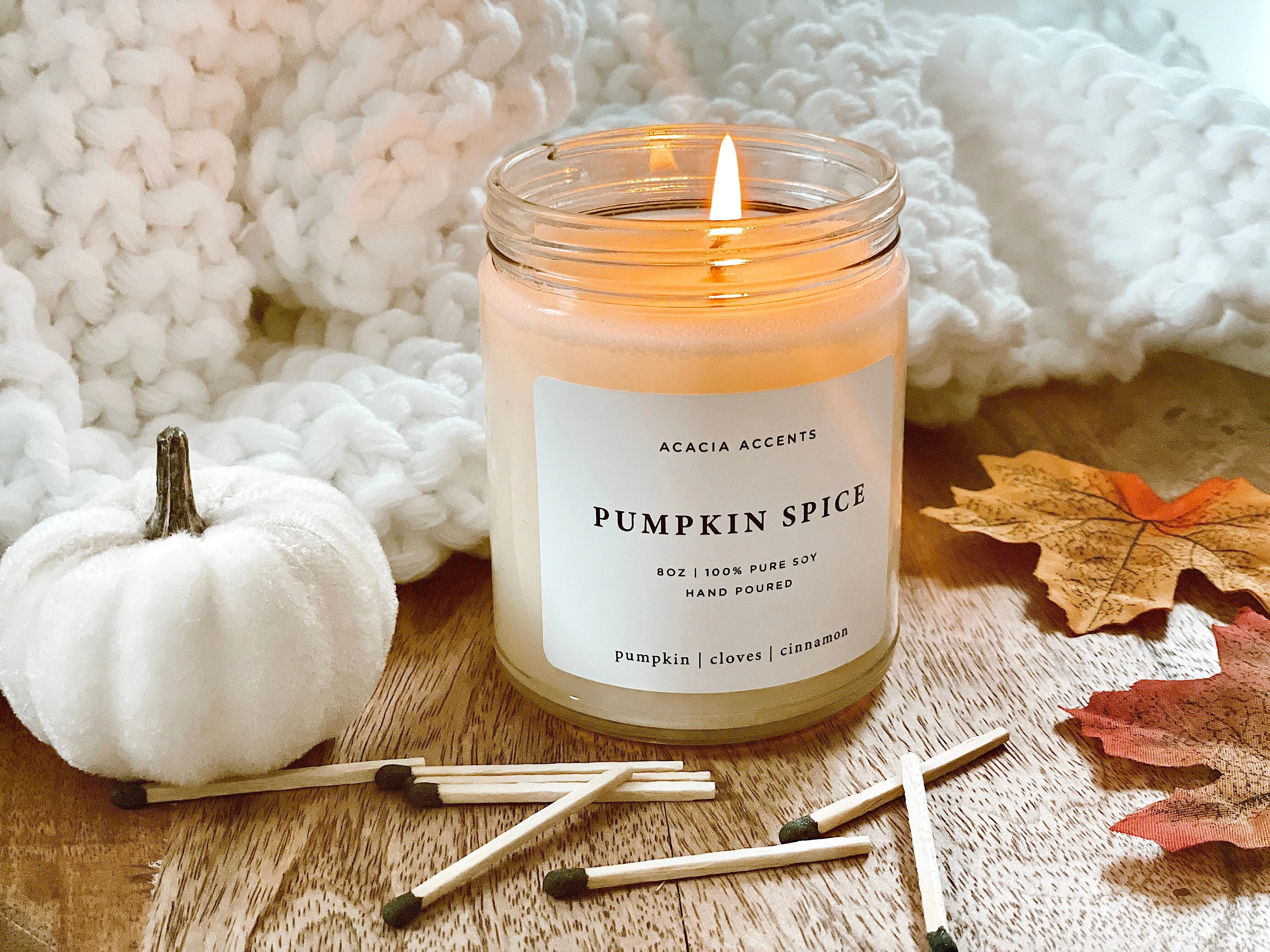 Acacia Accents Pumpkin Spice 8oz Candle