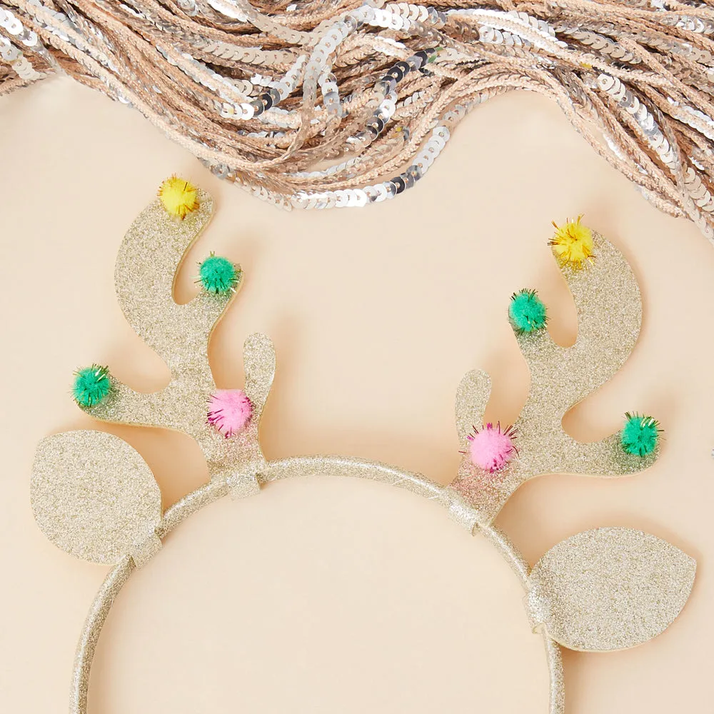 Accessorize London Girl's Gold Reindeer Alice Hair Band