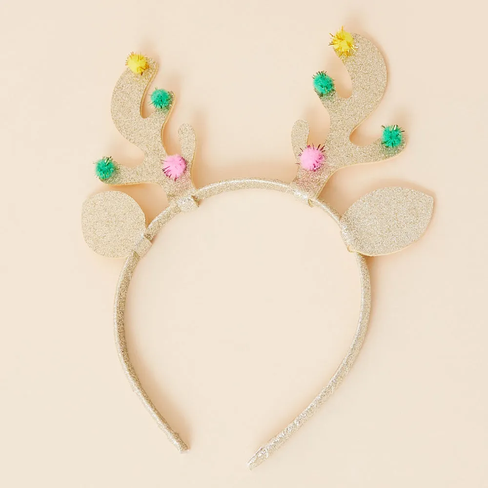 Accessorize London Girl's Gold Reindeer Alice Hair Band