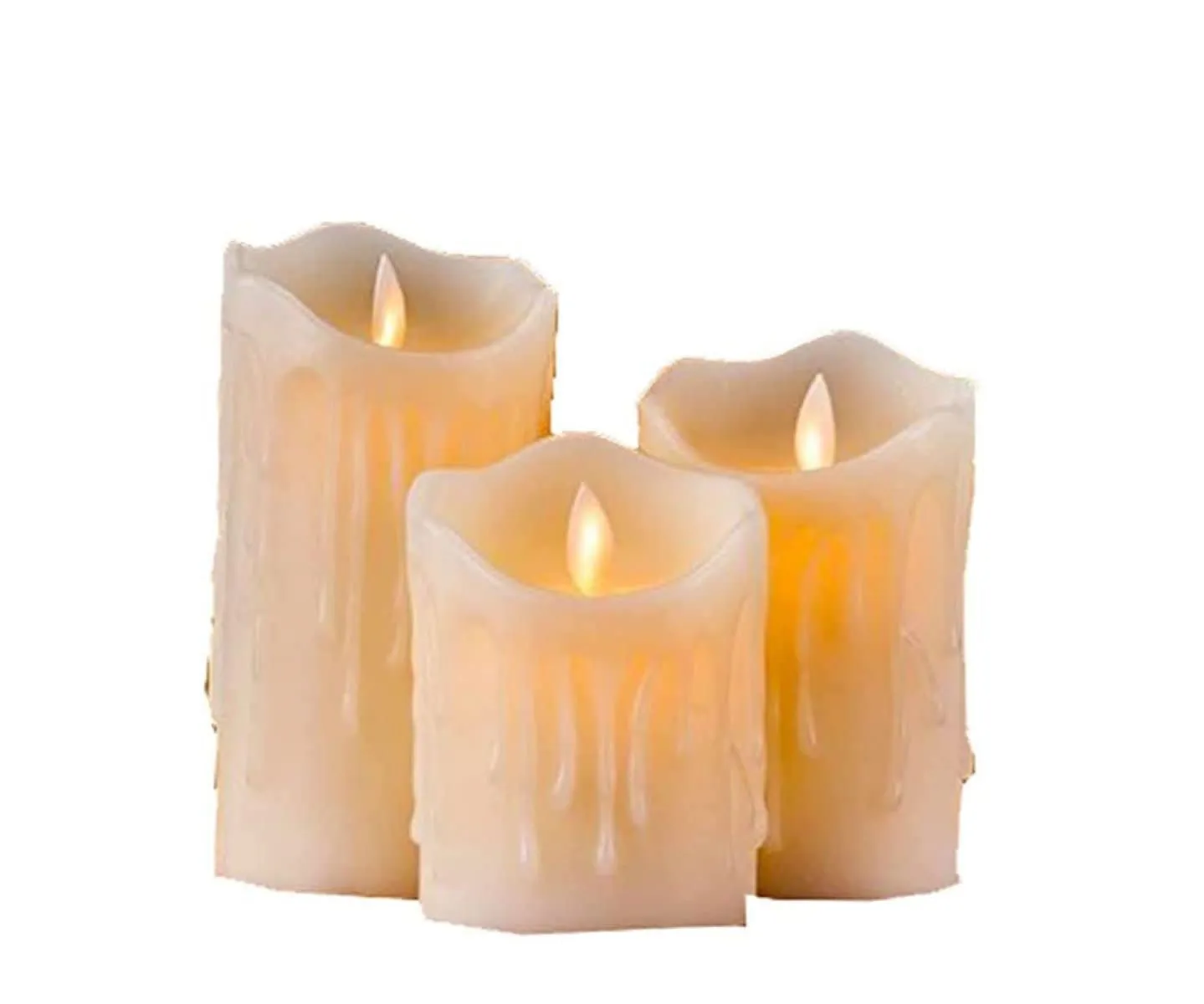 Adorazone Flameless LED Tealight Candles Battery Operated Warm Light for Diwali, Christmas, Home Decoration (Set of 3) (Large)