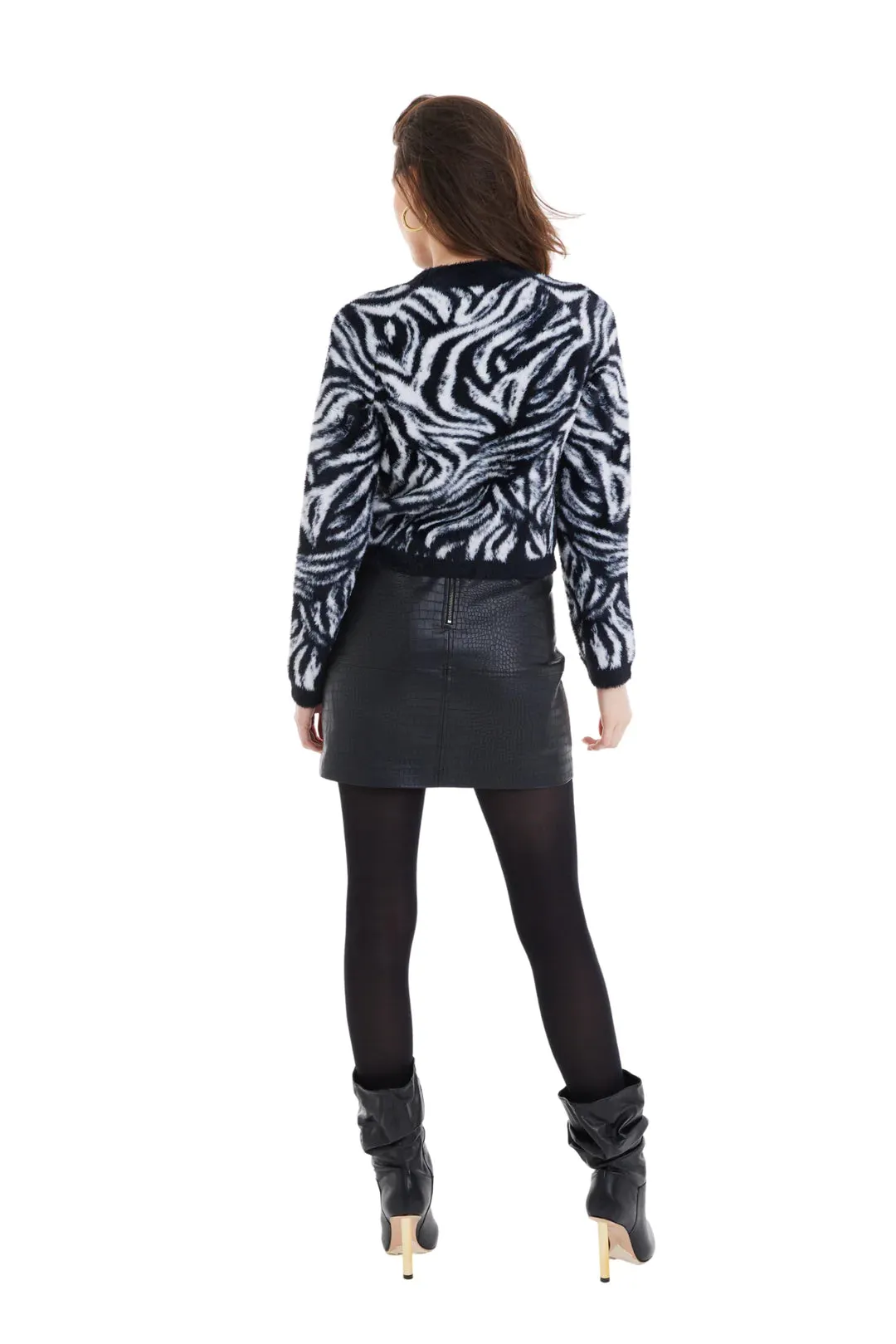 ALL Romi Sweater in Black & White Zebra