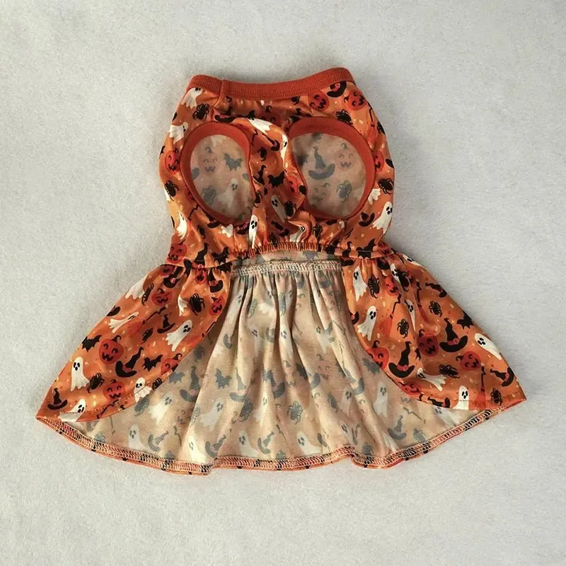 Anniepaw Halloween Pumpkin Dog Dress: Funny Costume Apparel for Chihuahua Yorkie and Small Dogs Pet Supplies