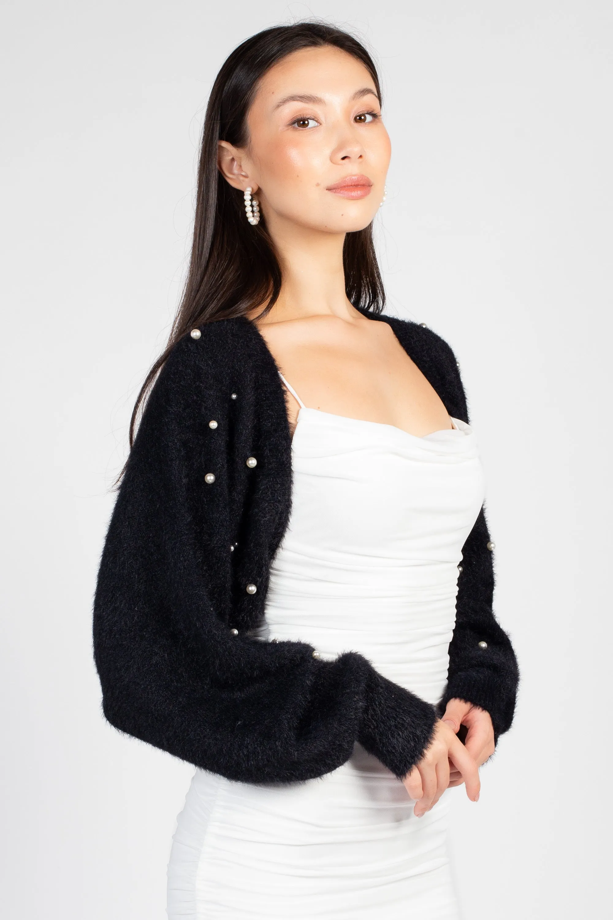 Antonia Fuzzy Pearl Shrug