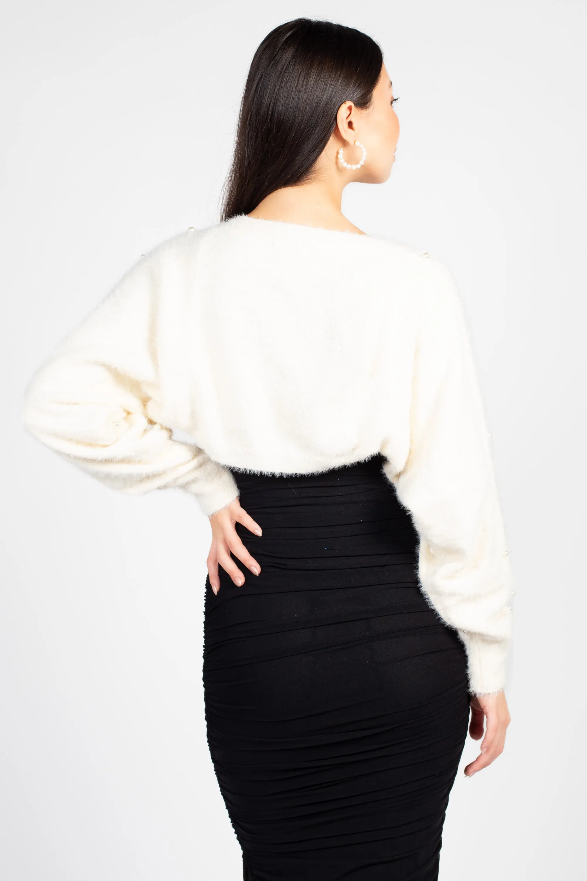 Antonia Fuzzy Pearl Shrug