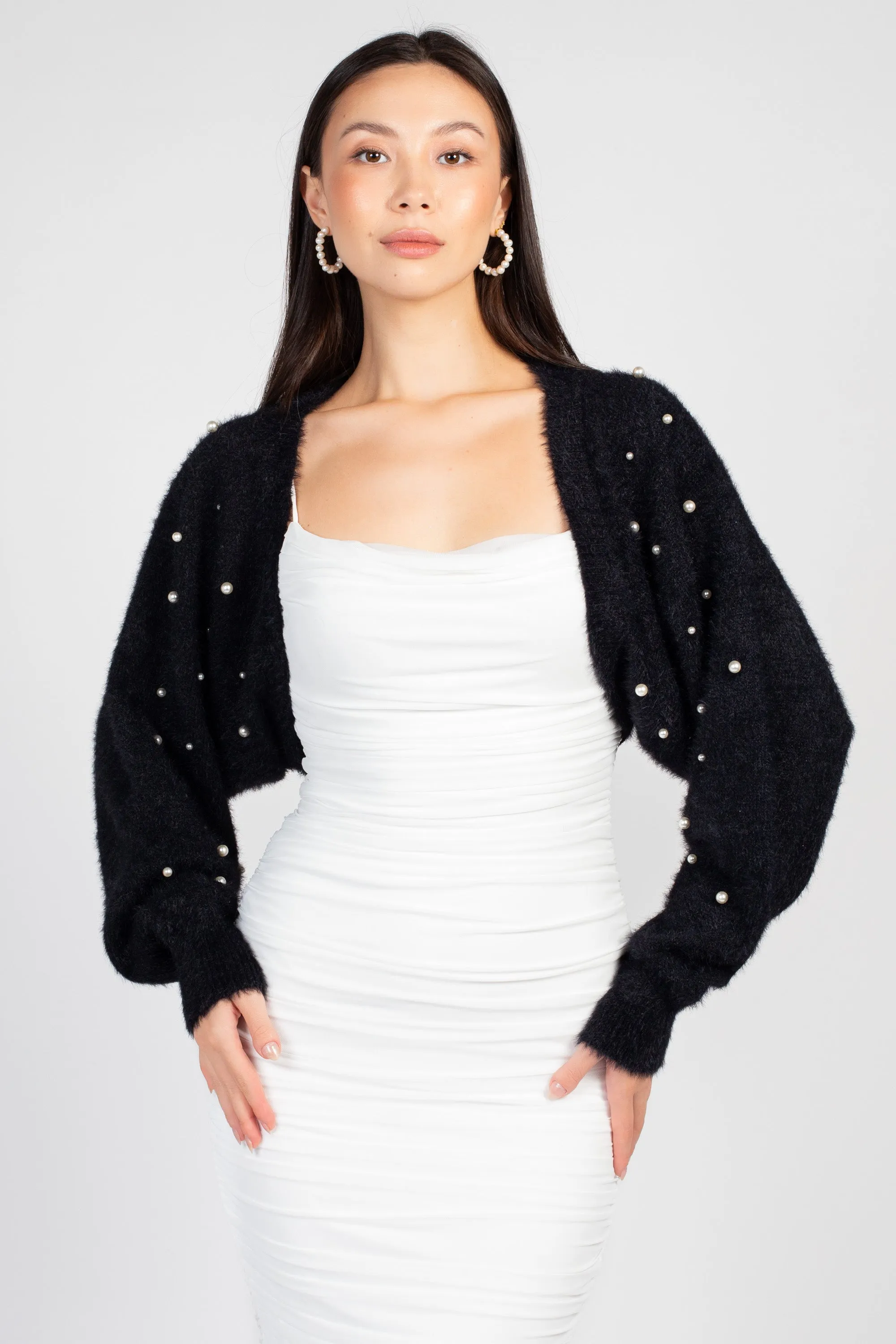 Antonia Fuzzy Pearl Shrug