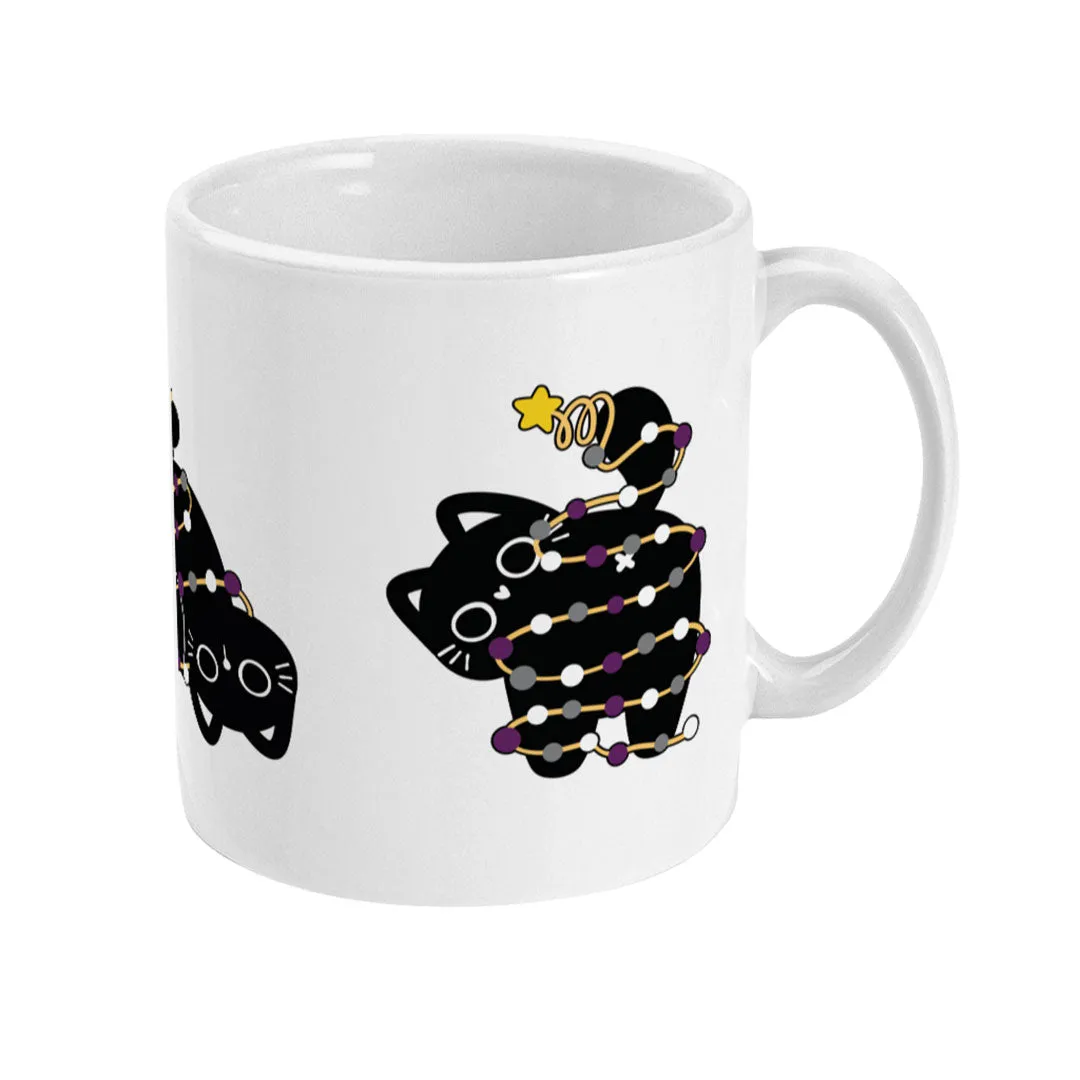 Asexual Cat Christmas Coffee Mug