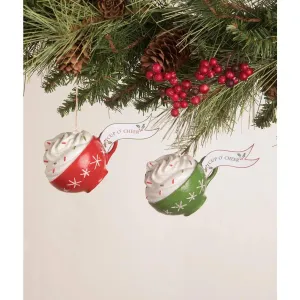 Bethany Lowe Cup O' Cheer Ornament, Set Of 2, Assortment