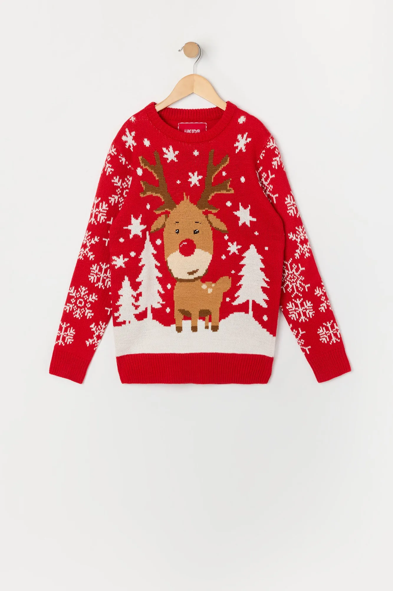 Boys Reindeer Jacquard Knit Christmas Sweater