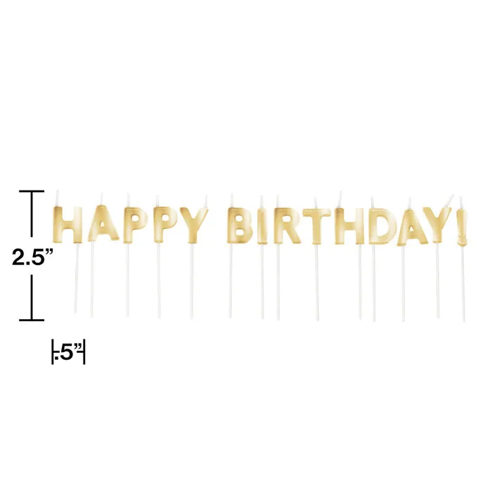 Bulk Gold Happy Birthday Candles (168 per Case)