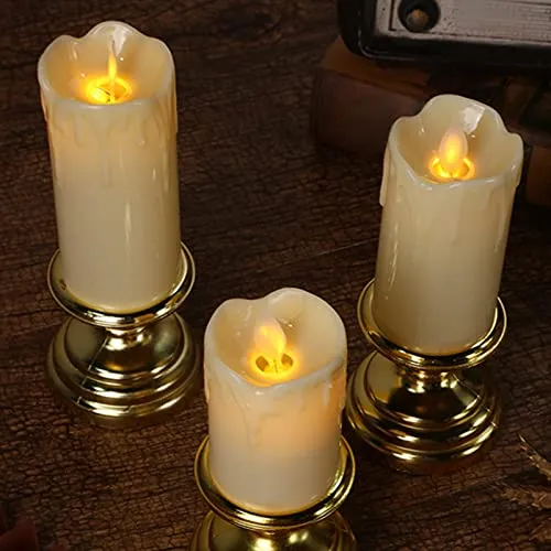 CALANDIS® Flameless Candle Flickering Votive Candles Tealight Decor for Desk Festival 7Cmx14Cm | 1 Flameless Candle Light