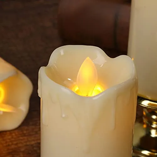 CALANDIS® Flameless Candle Flickering Votive Candles Tealight Decor for Desk Festival 7Cmx14Cm | 1 Flameless Candle Light