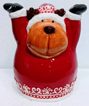 Ceramic Upside Down Red Reindeer Mug