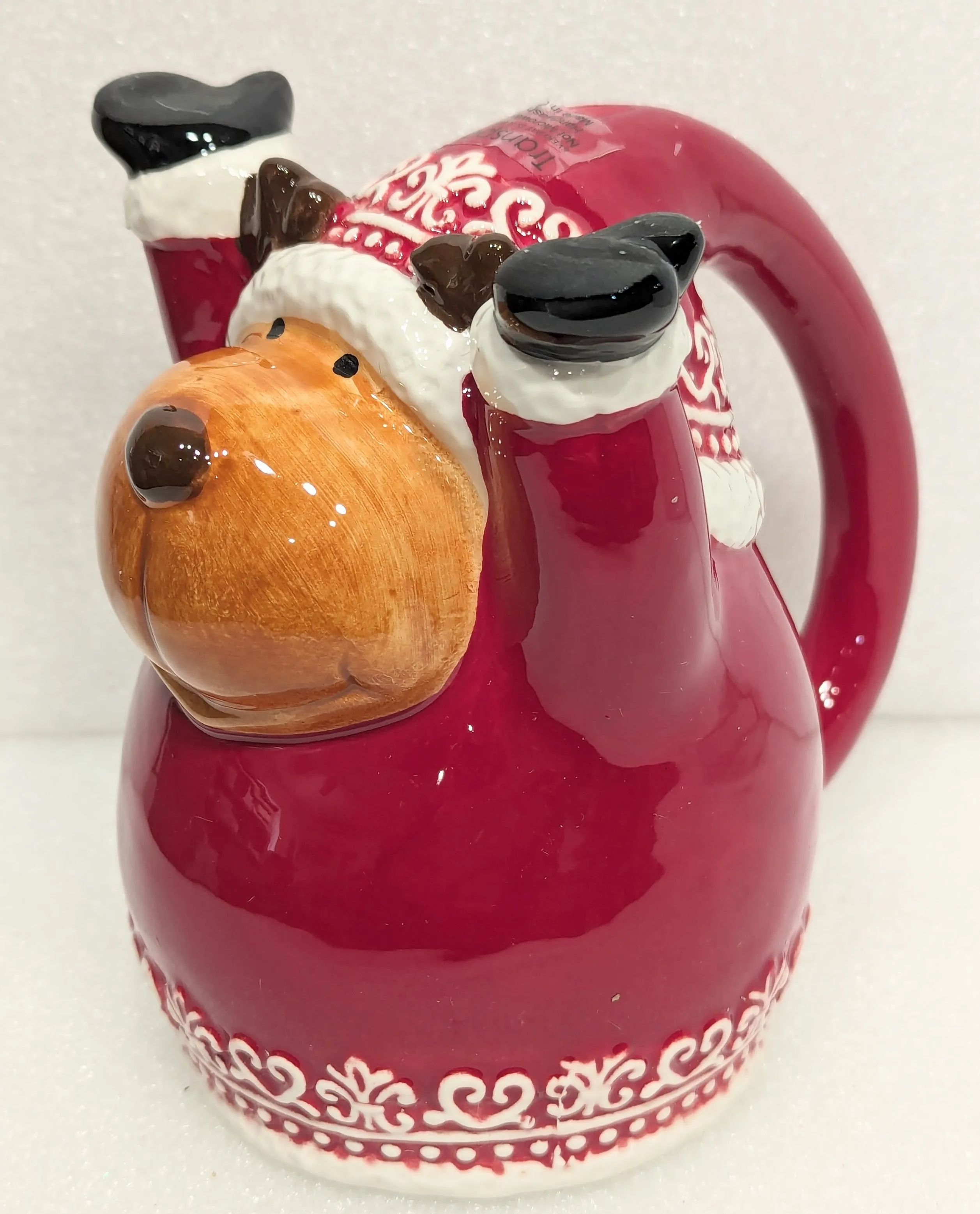 Ceramic Upside Down Red Reindeer Mug