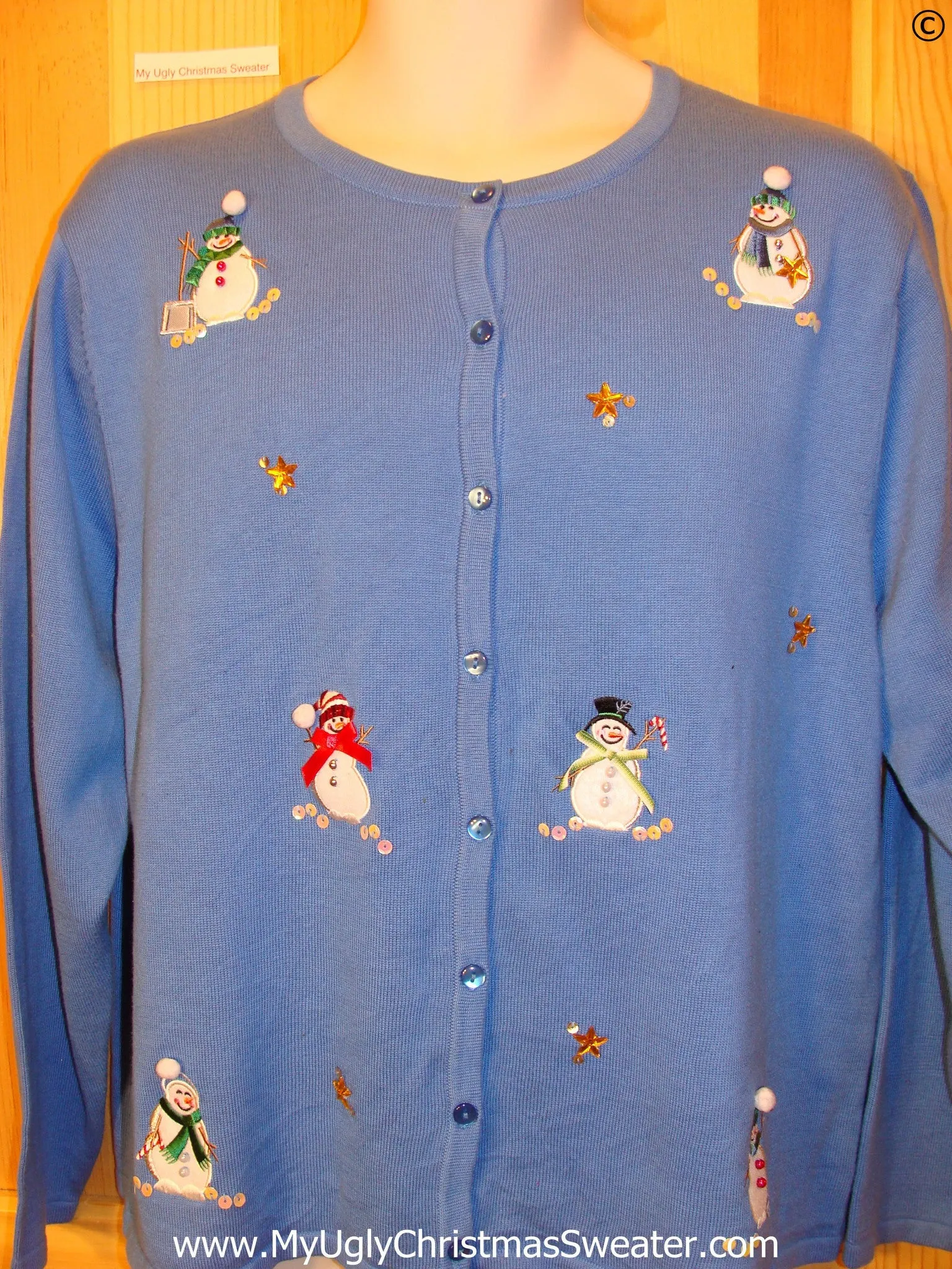 Cheap Blue Snowman Tacky ugly xmas Sweater