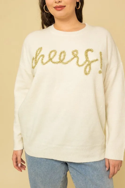 Cheers Plus Size Pullover Sweater