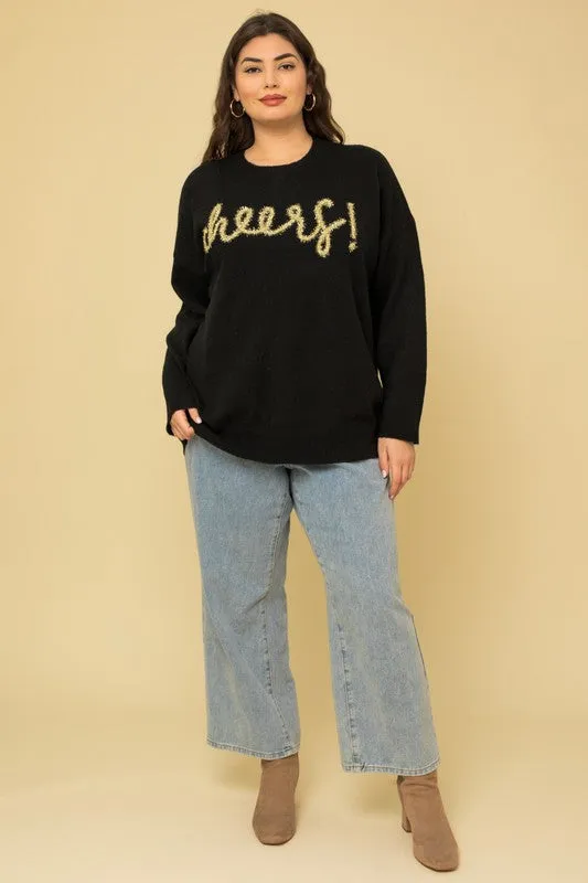 Cheers Plus Size Pullover Sweater