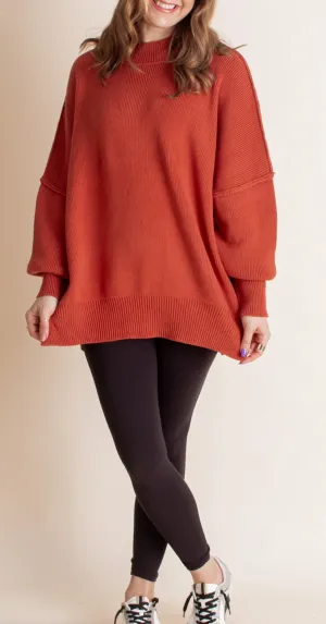 Cozy Mornings Side Sit Oversize Sweater