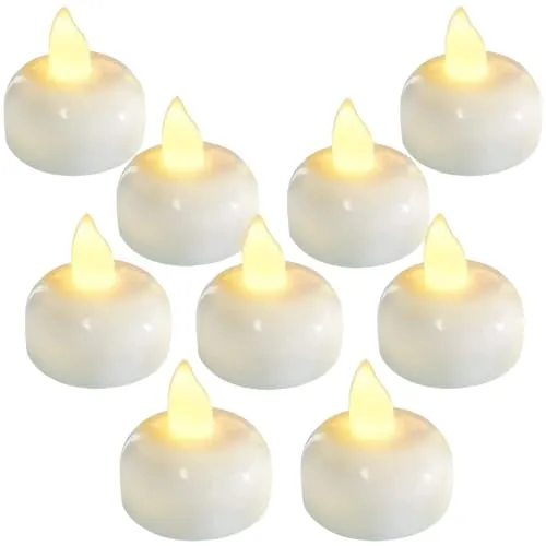 CRAFTINKY LED Tea Light Flameless & Smokeless Battery Operated Melting Candle Perfect for Home Decoration Set Gifts|Room|Birthday|Christmas|Diwali|Navratri|White|Yellow Light (Set of 12)