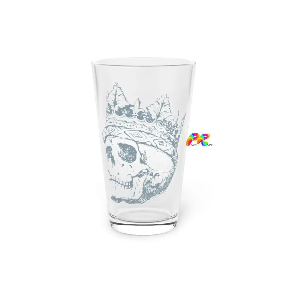 Crowned Skull Pint Glass 16oz BPA Free