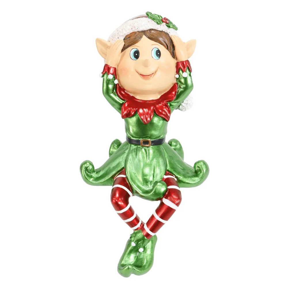 Elf Resin Stocking Holder Asst