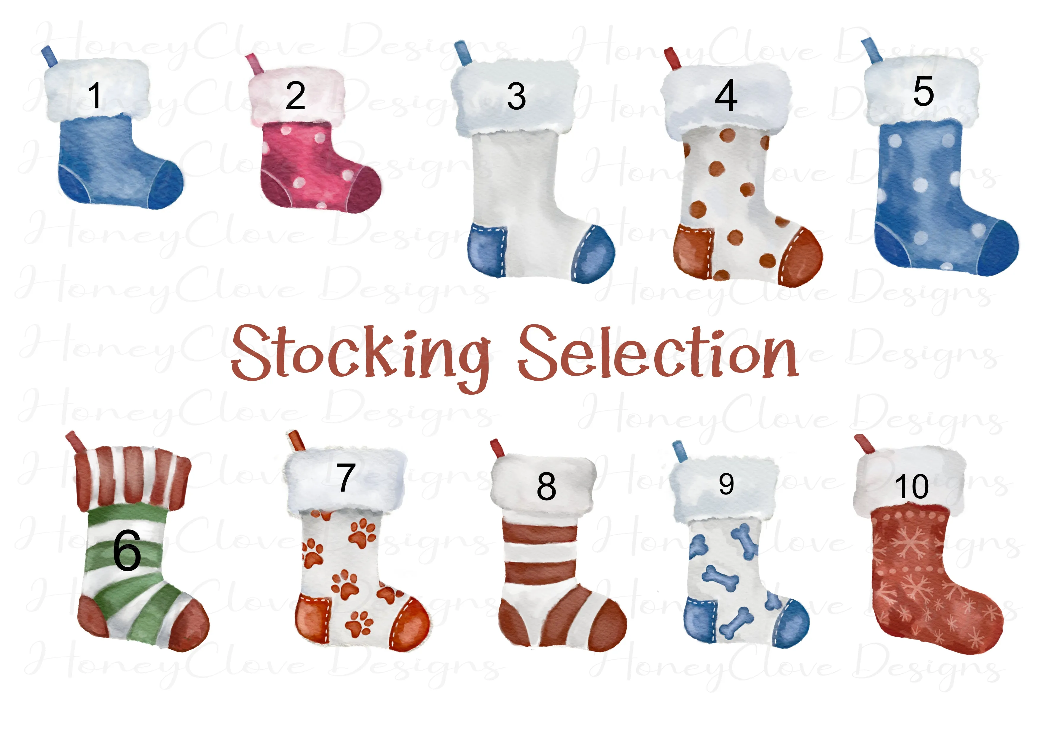 Family Christmas Stocking Garland Cushion