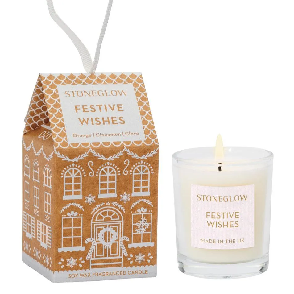 Festive Wishes Scented Mini Candle in Gingerbread House