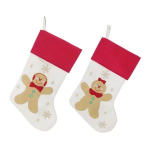 Gingerbread Embroidered Stocking Asst