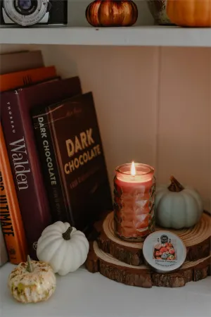 GLASS VOTIVE HARVEST PUMPKIN CANDLE