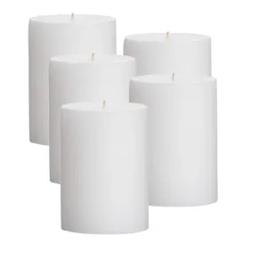 GOZZTOM Piller Candles Smoke Less for Party and Event Decoration Non-Scented White (2X2 Inch) - Pack of 5