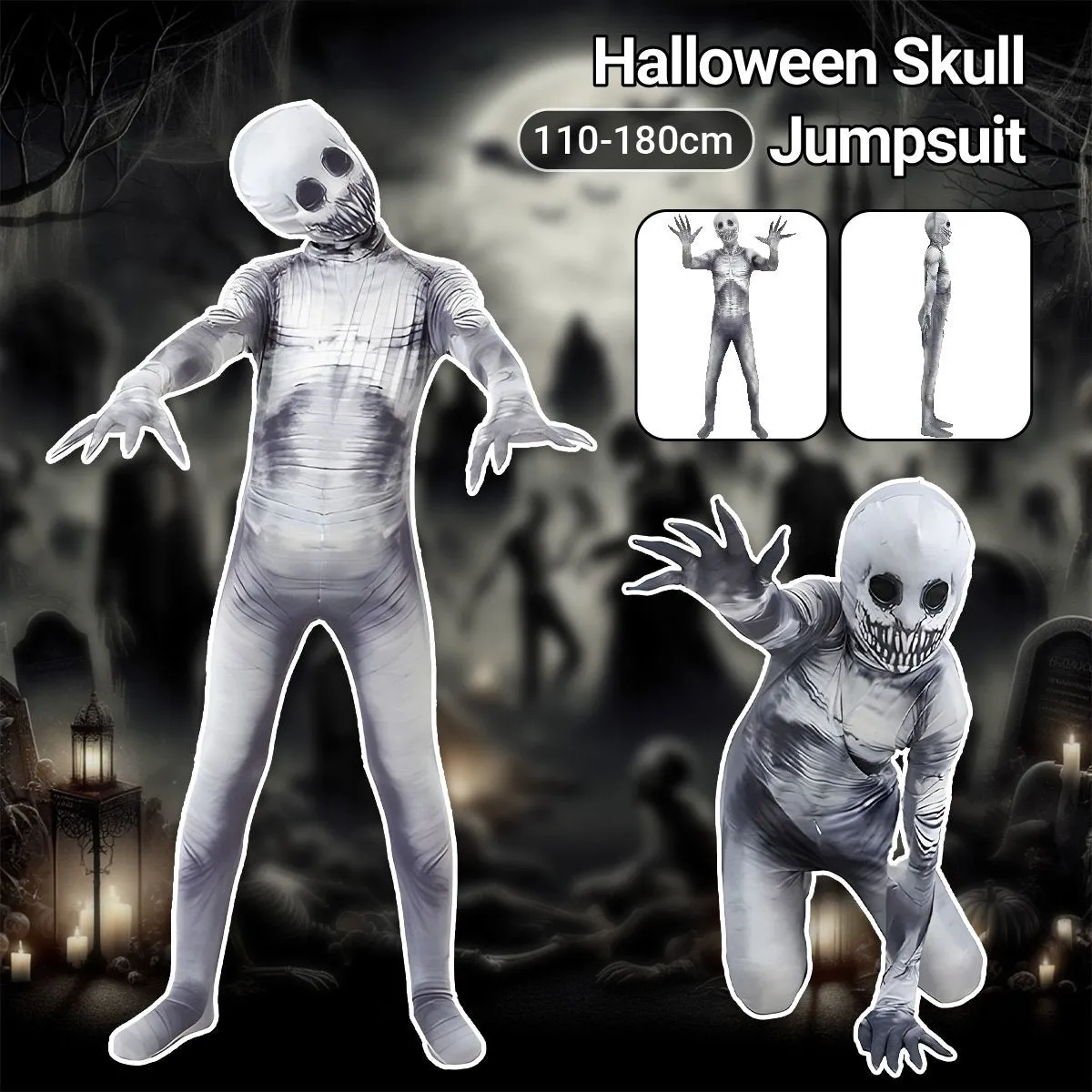 Halloween Cosplay Skeleton Skeleton Jumpsuit