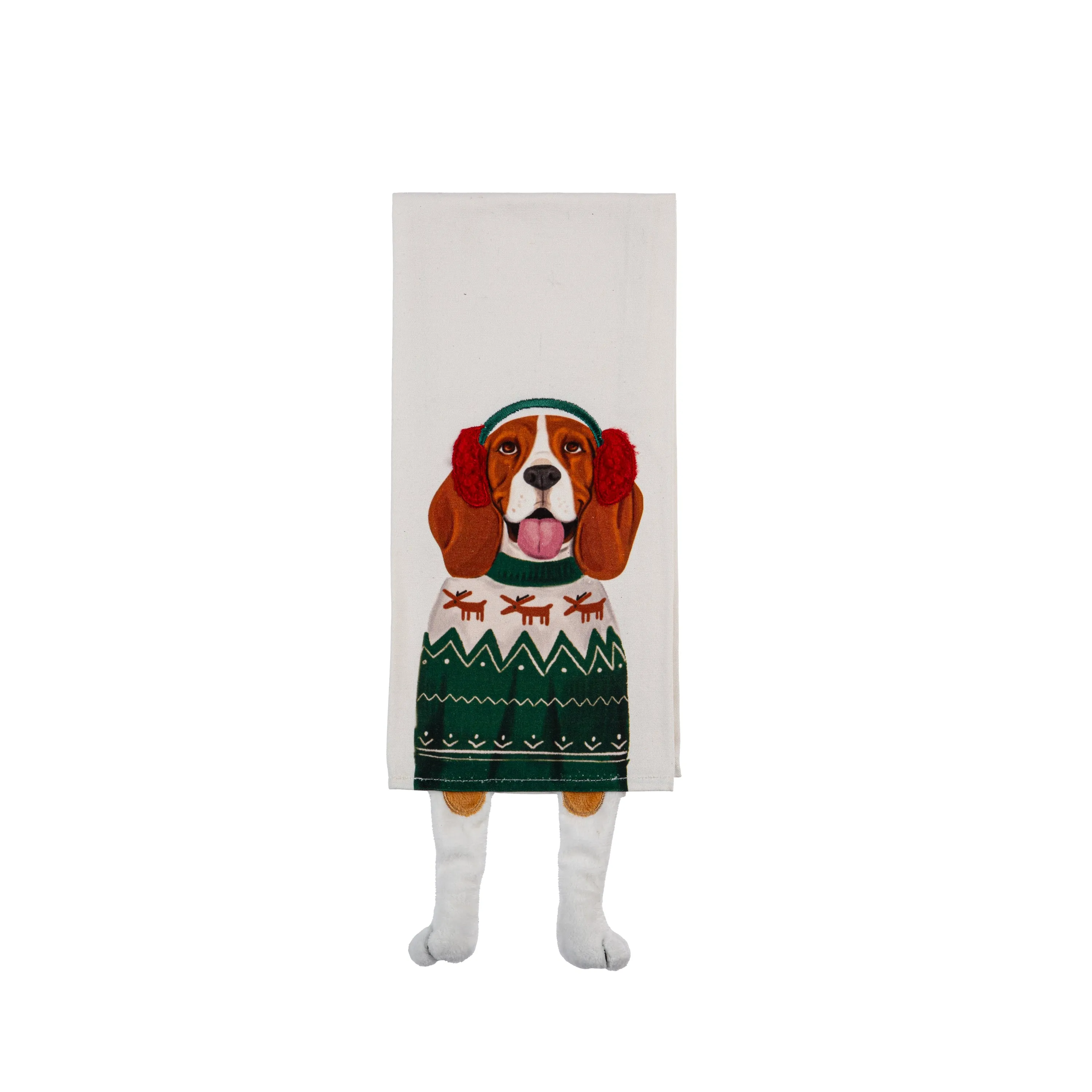 Holiday Dog Kitchen Towel with Dangling Legs