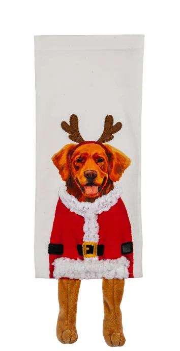 Holiday Dog Kitchen Towel with Dangling Legs