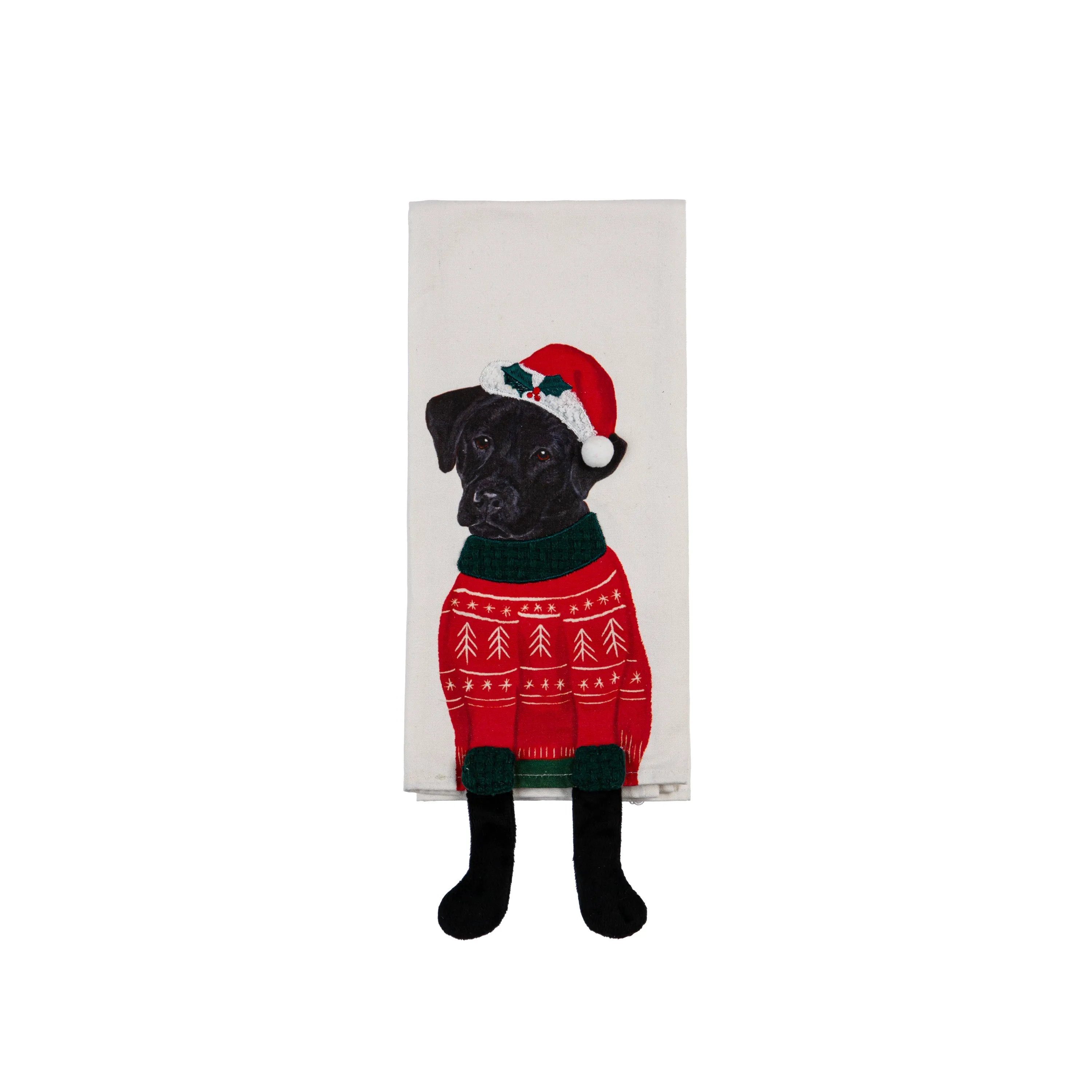 Holiday Dog Kitchen Towel with Dangling Legs