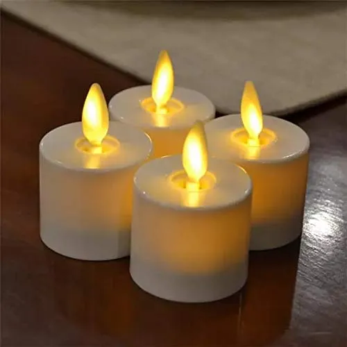 HOMEDECOR Flameless Realistic Dancing LED Flames Electric Fake Candles Flickering Battery Operated Candles, Pack of 24[12 PCS in Yellow and 12 PCS in RED]