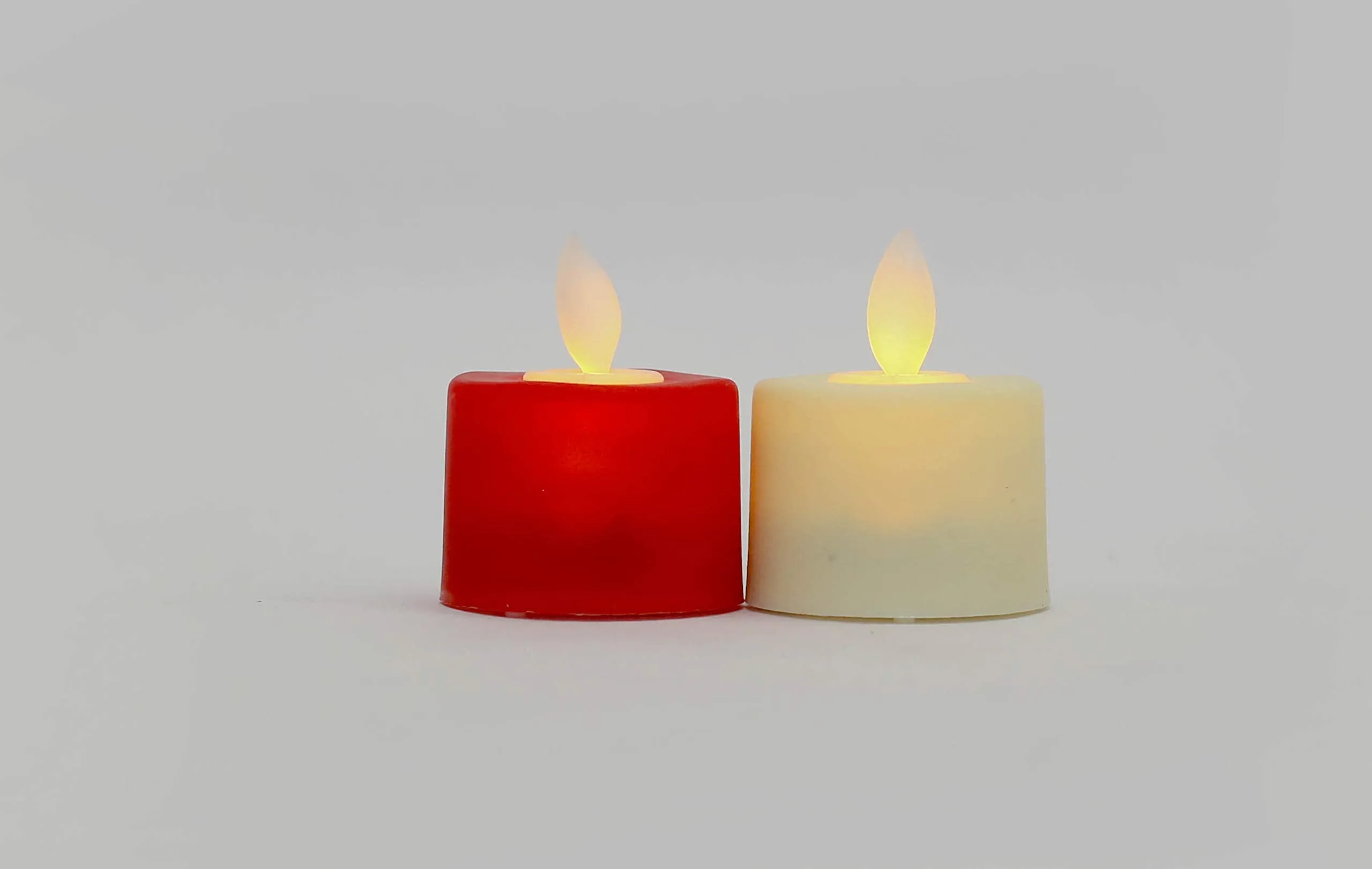 HOMEDECOR Flameless Realistic Dancing LED Flames Electric Fake Candles Flickering Battery Operated Candles, Pack of 24[12 PCS in Yellow and 12 PCS in RED]