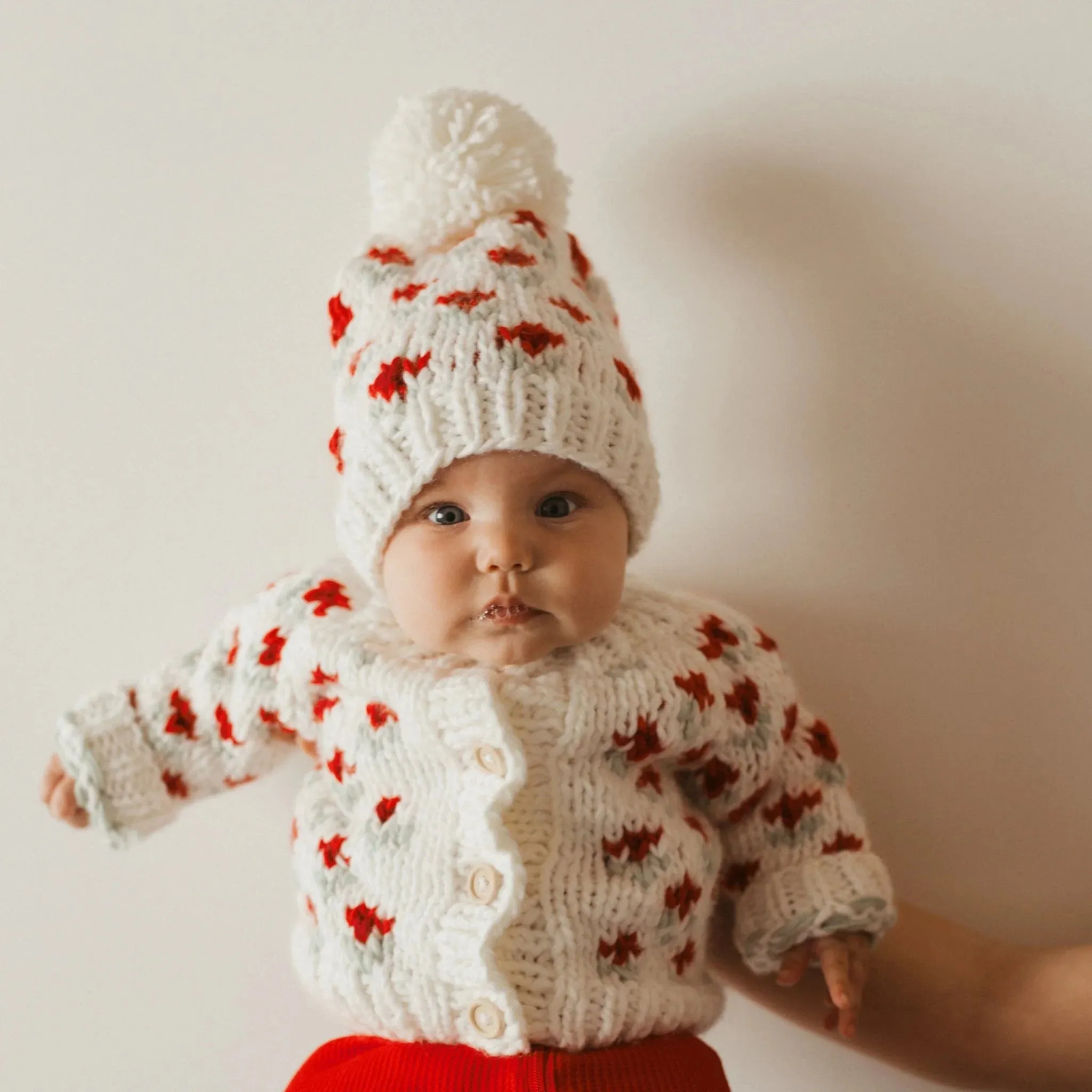 Huggalugs Bitty Blooms Holiday Cardigan