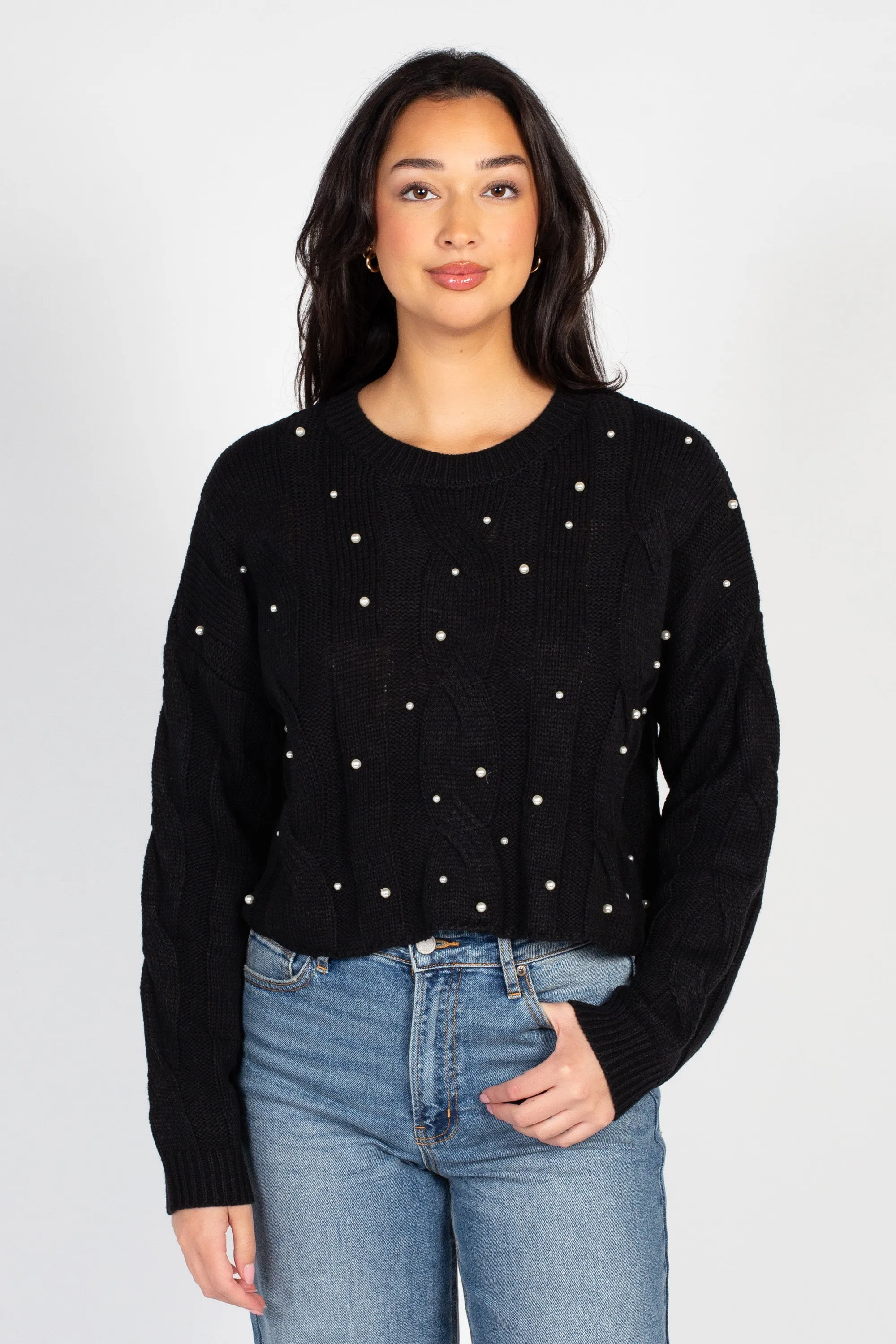 Iris Pearl Embellished Sweater