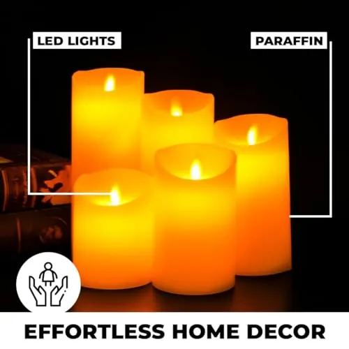 Kuber Industries LED Candles for Home Decoration|Battey Operated|Flameless Yellow Light|Safe & Easy to Maintain|Diwali Lights for Home Decoration, Other Festivities & Parties|Pack of 5|B0-005G|Gray