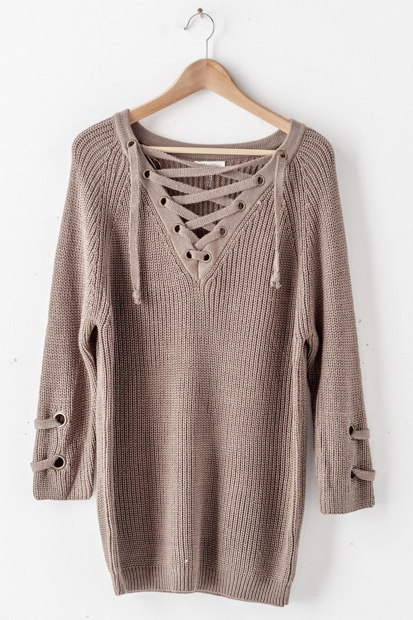 Lace-Up Sweater