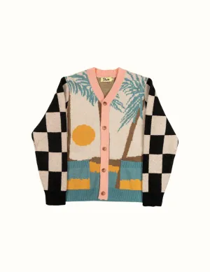 Men Tropical Cardigan - White