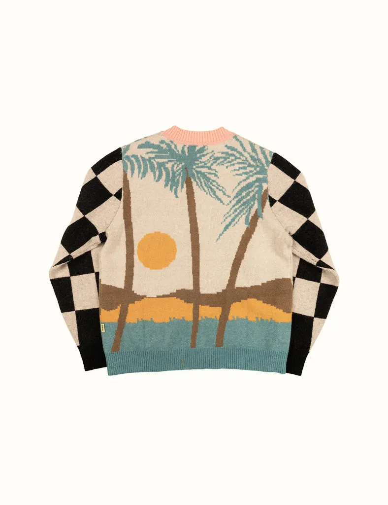 Men Tropical Cardigan - White