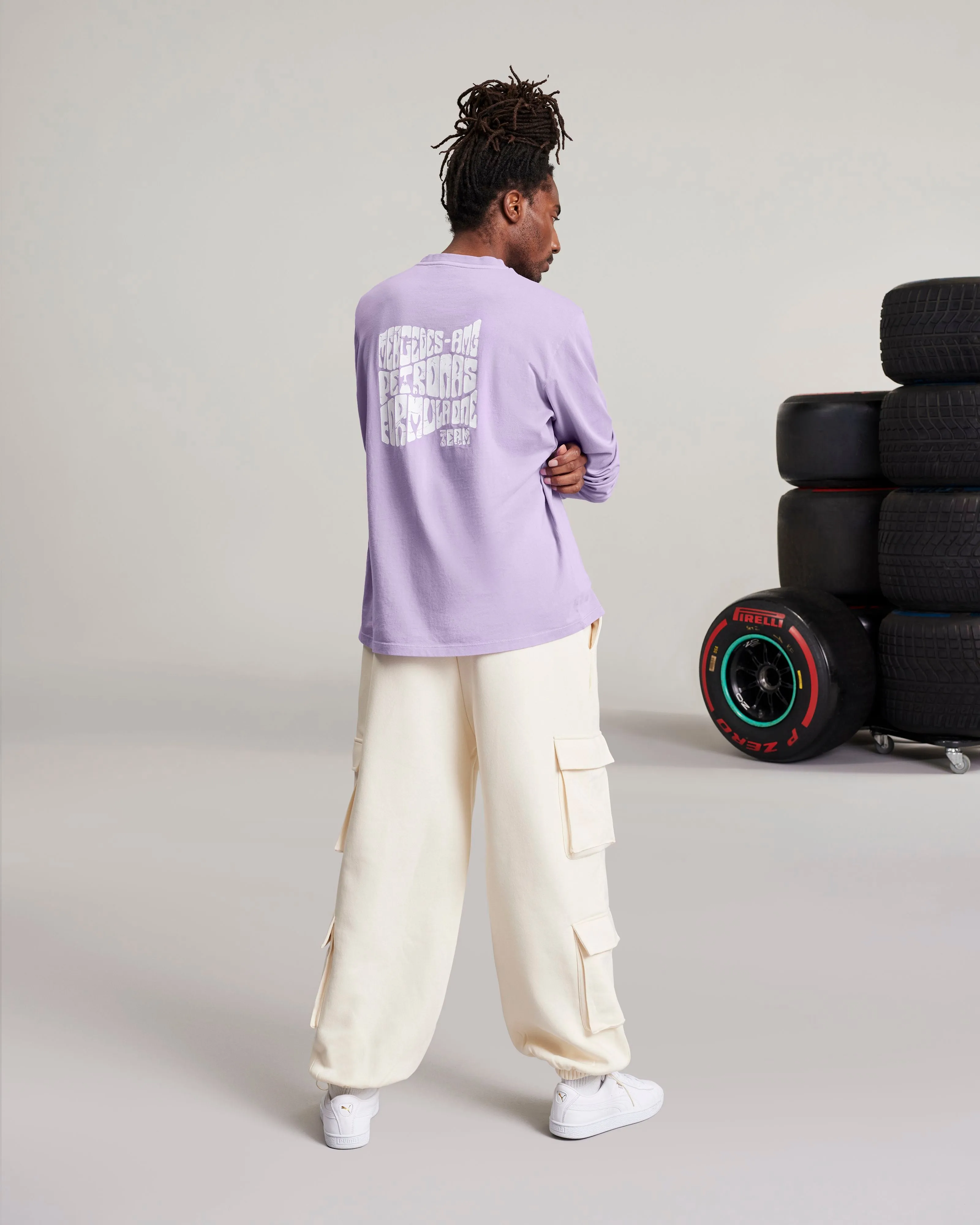 Mens Longsleeve Retro Tee Lilac