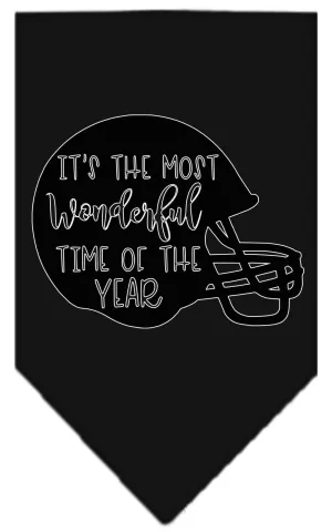 Most Wonderful Time Of The Year (football) Screen Print Bandana Black Large