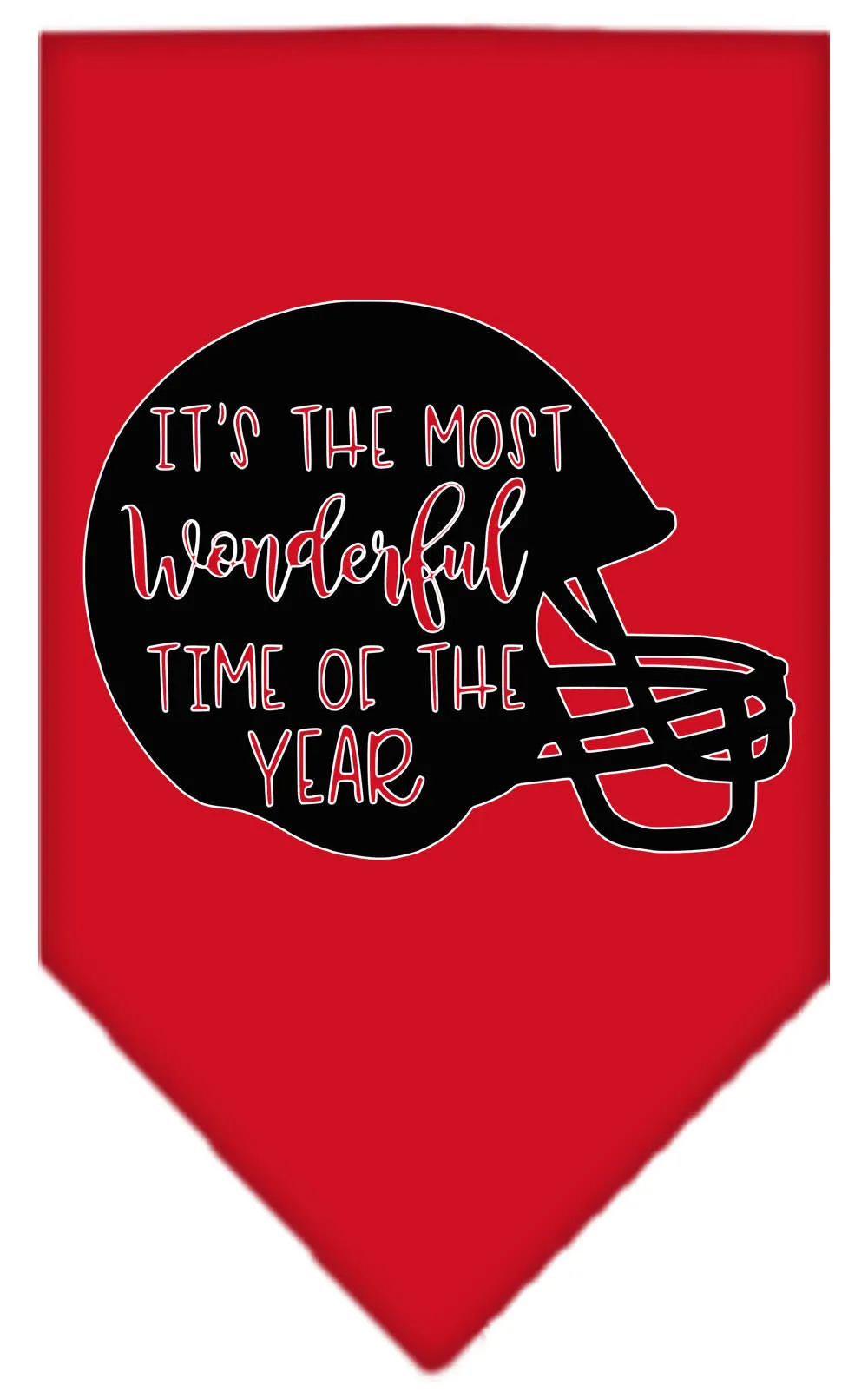 Most Wonderful Time Of The Year (football) Screen Print Bandana Red Small