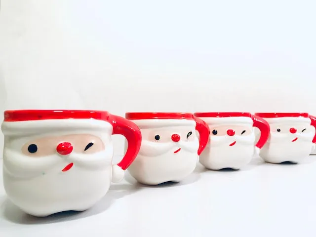 Napco Winking Santa Mug Set (Set of 4)