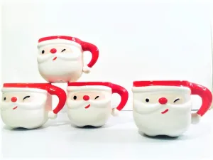 Napco Winking Santa Mug Set (Set of 4)