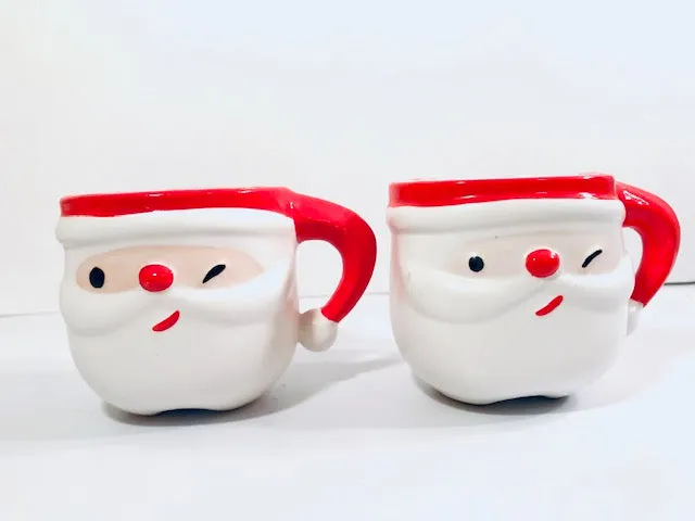 Napco Winking Santa Mug Set (Set of 4)